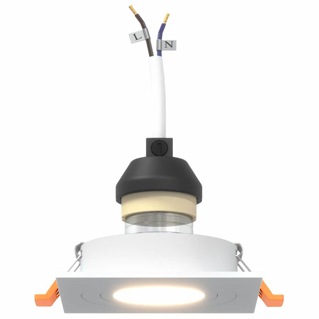 Nivoria - Spotlights med strålkastare 12 pcs Vit 9 x 9 x cm Aluminium