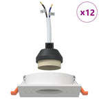 Nivoria - Spotlights med strålkastare 12 pcs Vit 9 x 9 x cm Aluminium