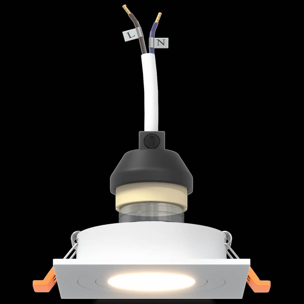 Evarin - Spotlights med strålkastare 24 pcs Vit 9 x 9 x cm Aluminium