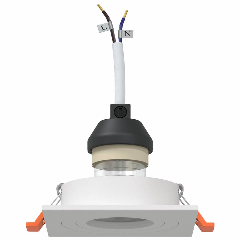 Evarin - Spotlights med strålkastare 24 pcs Vit 9 x 9 x cm Aluminium