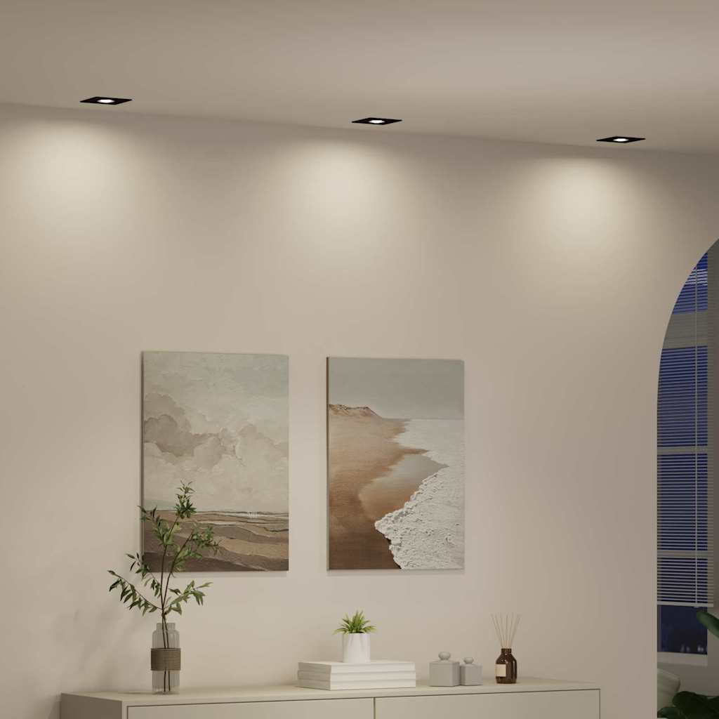 Ravillo - Spotlights med strålkastare 6 pcs Svart 9 x 9 x cm Aluminium