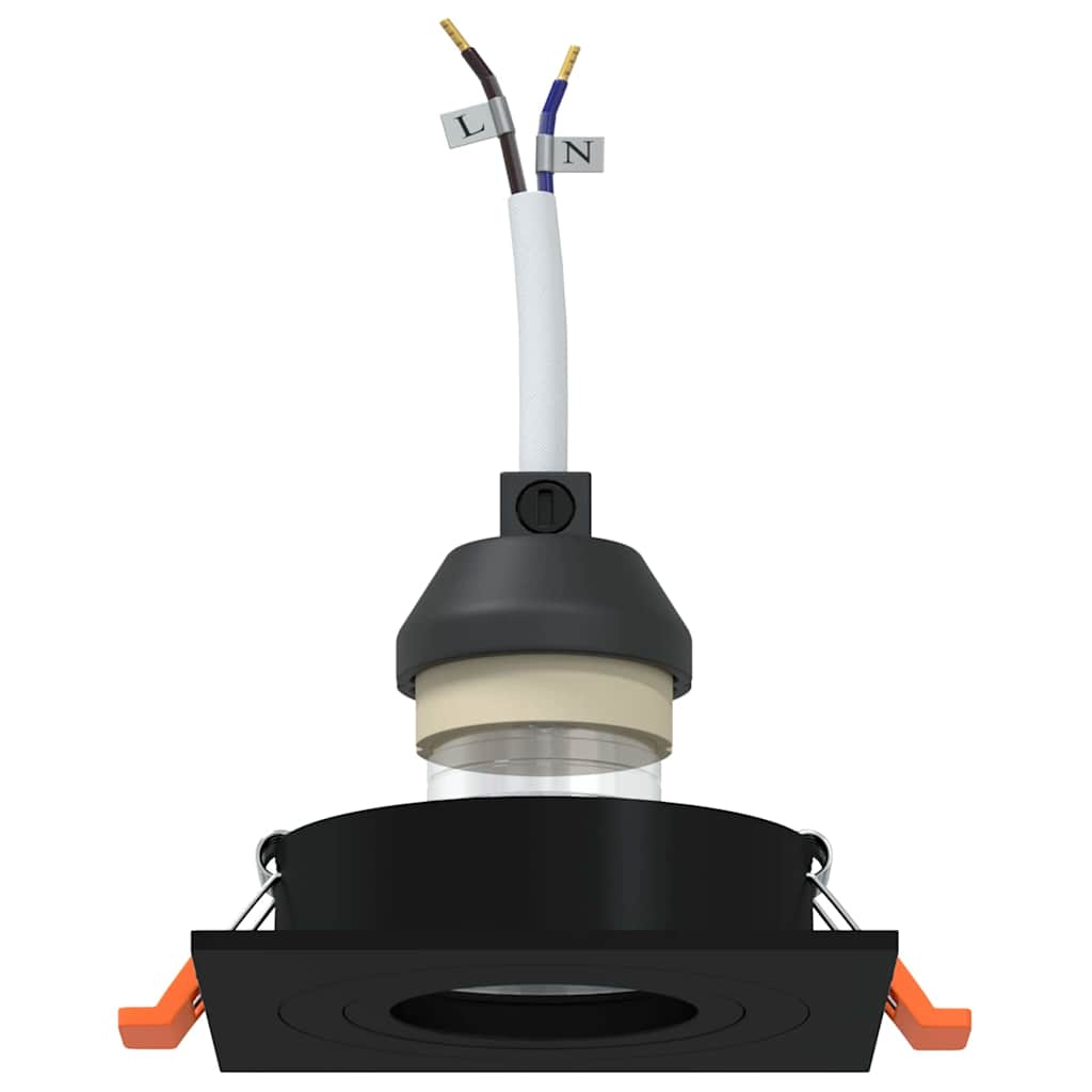 Ravillo - Spotlights med strålkastare 6 pcs Svart 9 x 9 x cm Aluminium