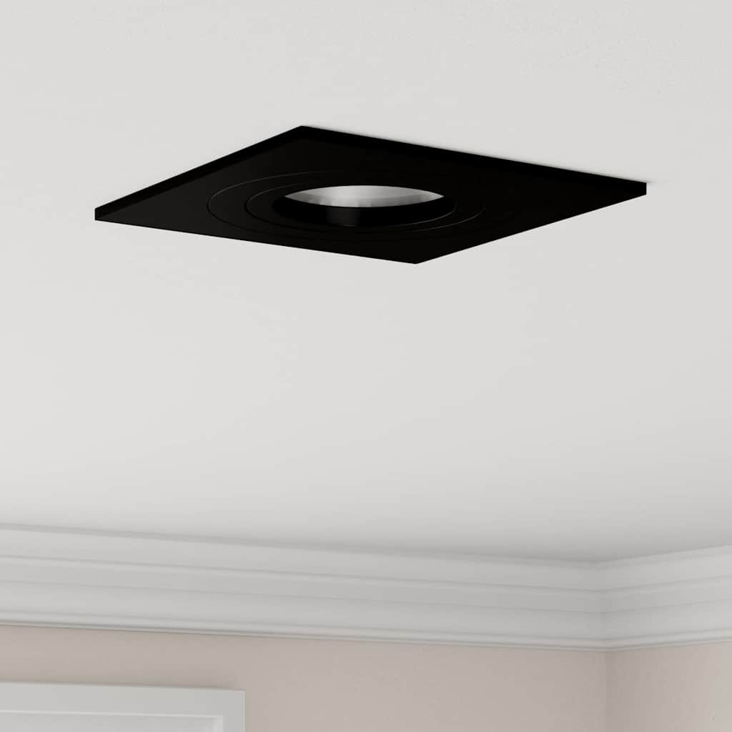 Kerlina - Spotlights med strålkastare 12 pcs Svart 9 x 9 x cm Aluminium