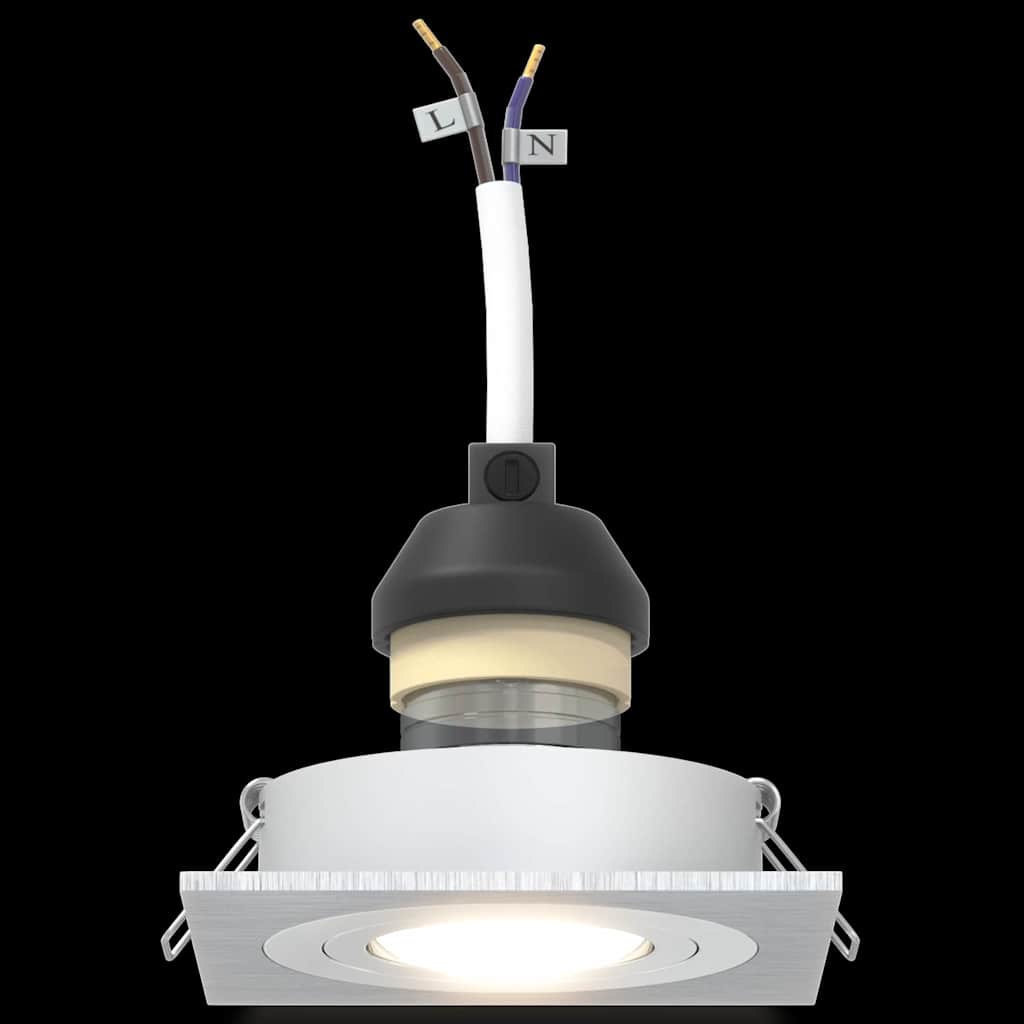 Olyssia - Spotlights med strålkastare 12 pcs Silver 9 x 9 x cm Aluminium