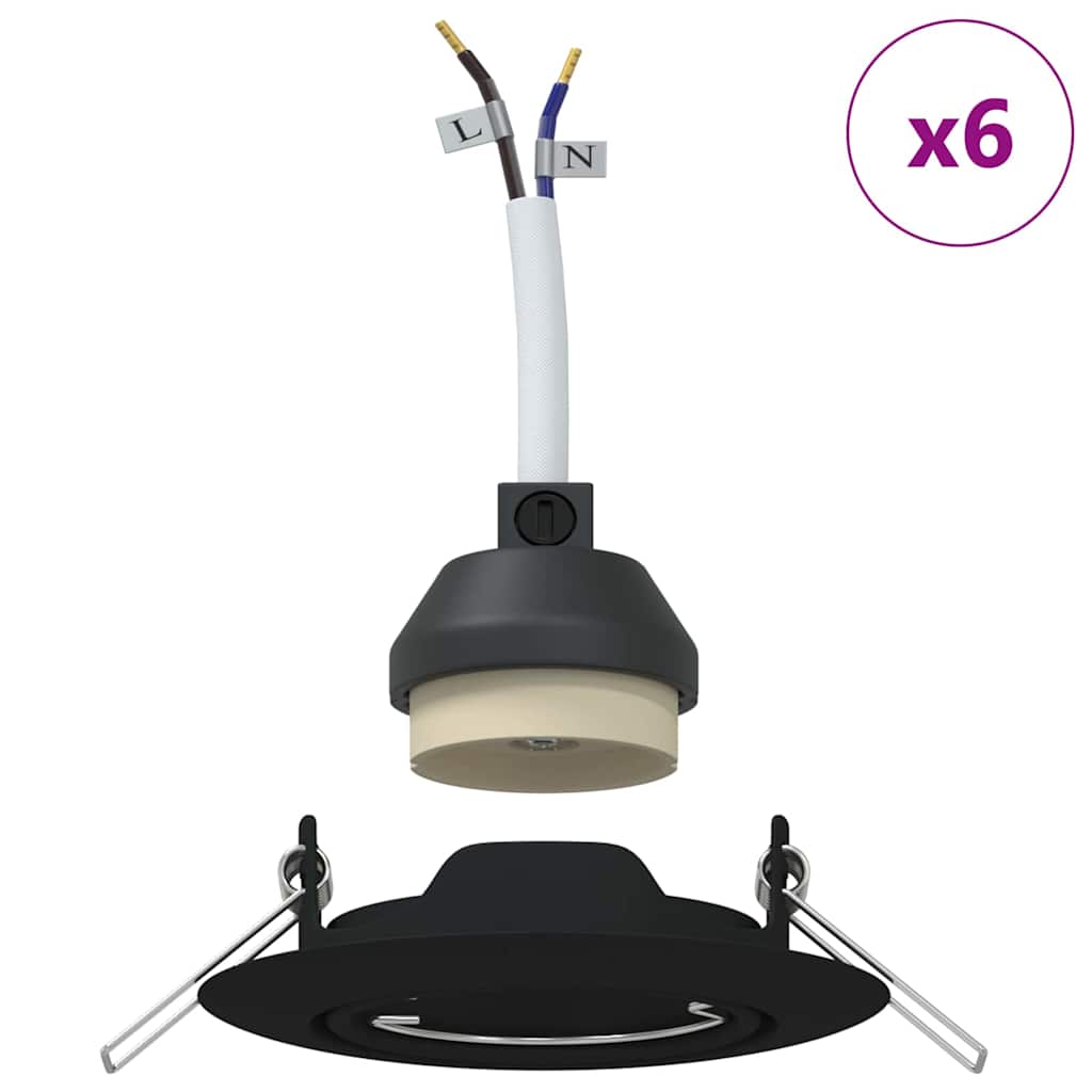 Cirella - Spotlights med strålkastare 6 pcs Svart 9 x 9 cm Metall