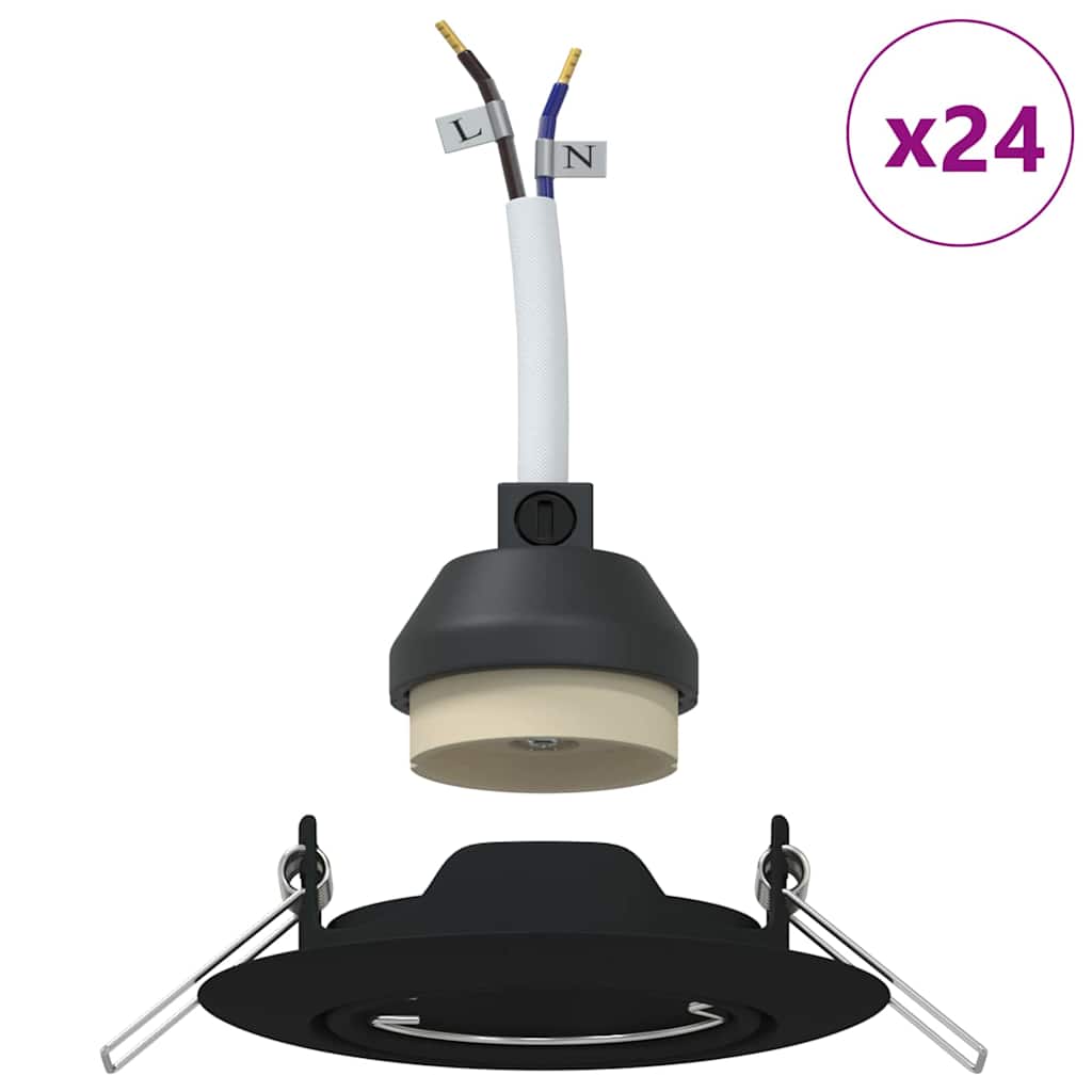 Paluni - Spotlights med strålkastare 24 pcs Svart 9 x 9 cm Metall