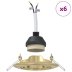 Velusia - Spotlights med strålkastare 6 pcs Guld 9 x 9 cm Metall