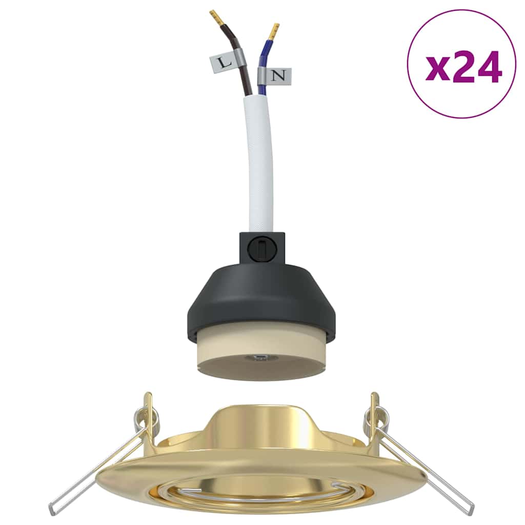Talsera - Spotlights med strålkastare 24 pcs Guld 9 x 9 cm Metall