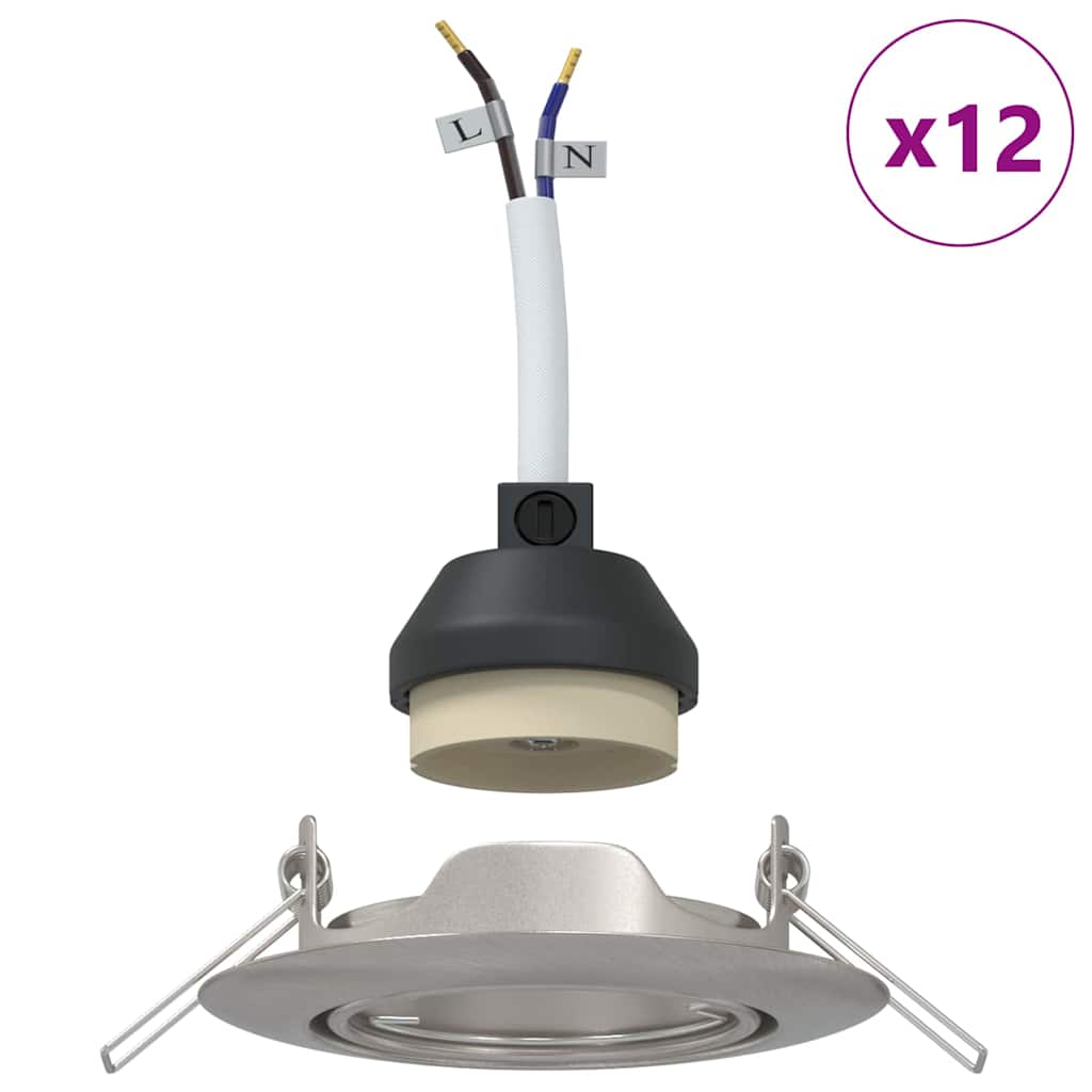 Vorali - Spotlights med strålkastare 12 pcs Silver 9 x 9 cm Metall