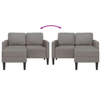 2-sitssoffa med schäslong L-formad taupe 125 cm tyg