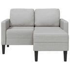 2-sitssoffa med schäslong L-formad molngrå 125 cm tyg