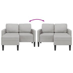 2-sitssoffa med schäslong L-formad molngrå 125 cm tyg