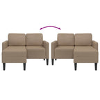 2-sitssoffa med schäslong L-formad cappuccino 125 cm konstläder