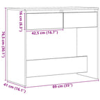 Avlastningsbord svart ek 89x41x76,5 cm konstruerat trä