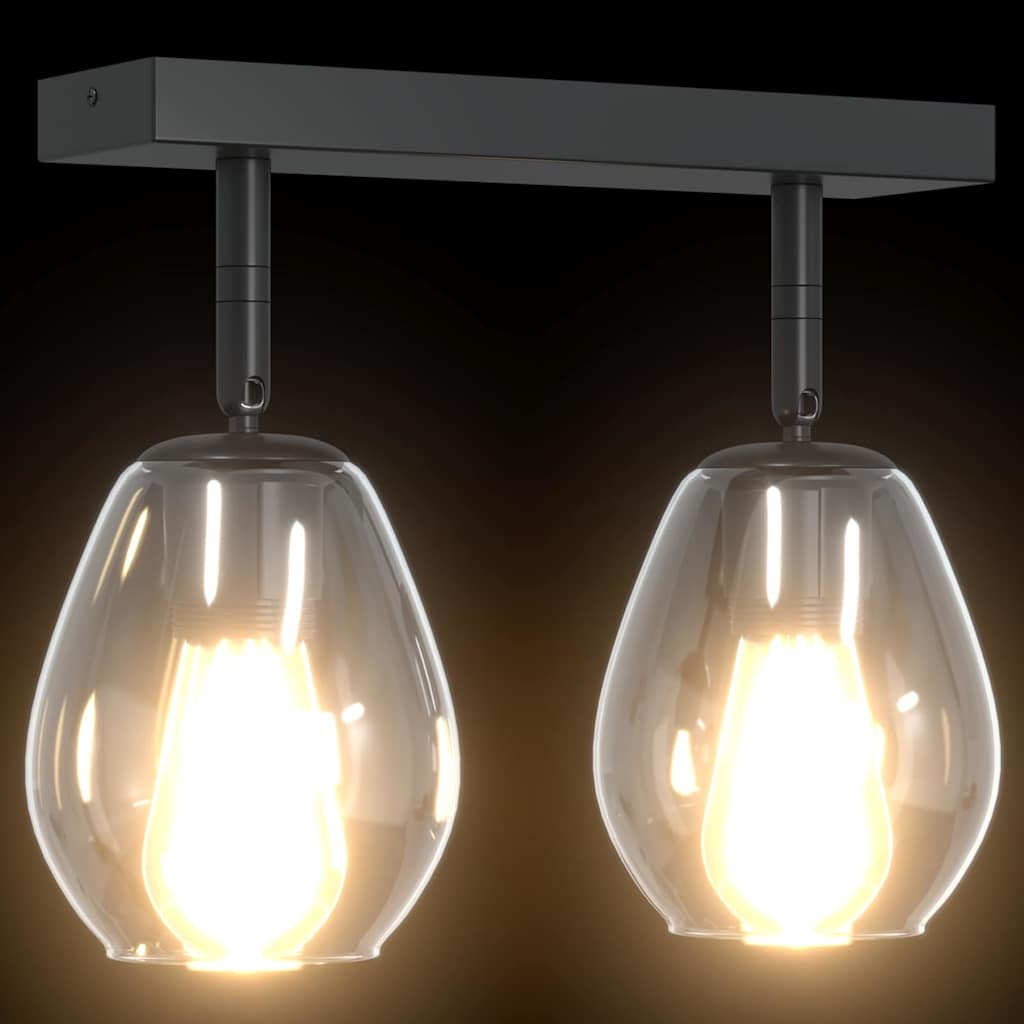 Arinova - Takspotlight Svart 33 x 13 x 26 cm Glas och metall