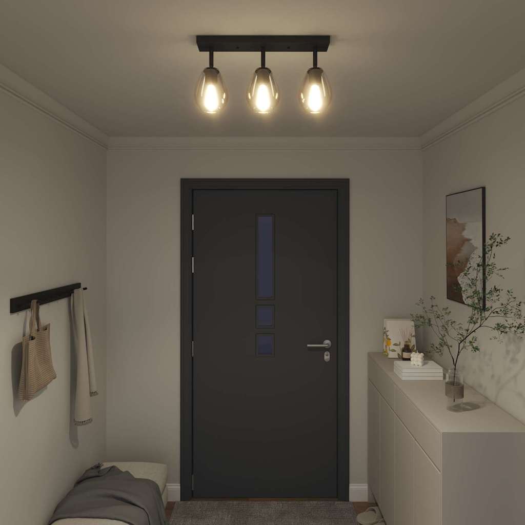 Lurevia - Takspotlight Svart 54 x 13 x 26 cm Glas och metall