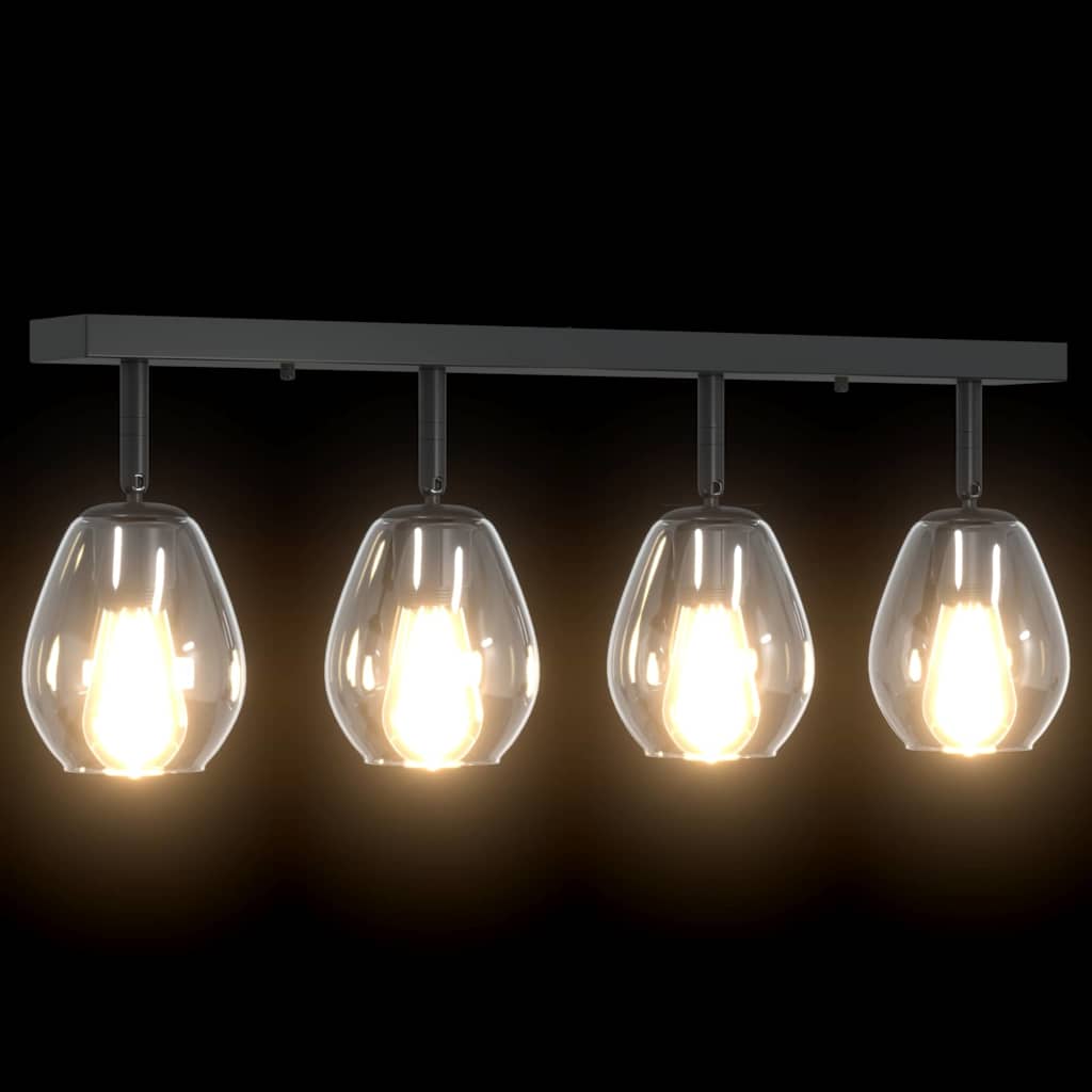 Odeni - Takspotlight Svart 70 x 13 x 26 cm Glas och metall