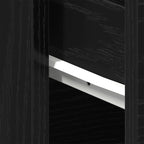 Polvessa - Nattduksbord med låda Svart Ek 40 x 30 x 39 cm Konstruerat trä