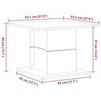 Senvoro - Kaffeebord Svart Ek 55,5 x 55,5 x 40 cm Konstruerat trä