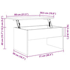 Cerviano - Kaffeebord Svart Ek 80 x 50,5 x 41,5 cm Konstruerat trä