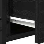 Havlinoir - Sängbord Svart ek 34 x 36 x 50 cm Konstruktionsträ och metall