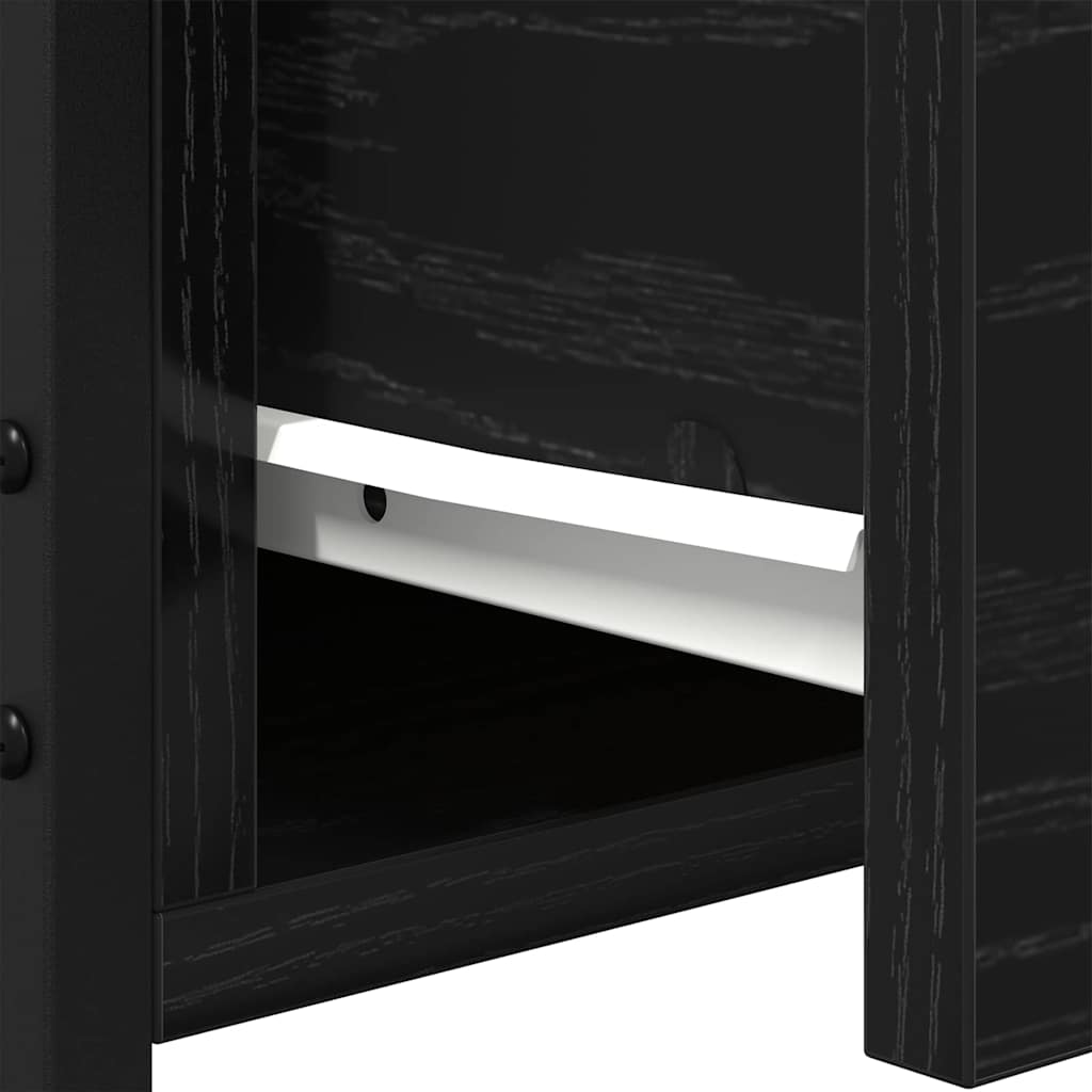 Havlinoir - Sängbord Svart ek 34 x 36 x 50 cm Konstruktionsträ och metall