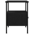 Havlinoir - Sängbord Svart ek 34 x 36 x 50 cm Konstruktionsträ och metall
