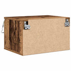 Ravlinoir - Väggmonterad sänggavel med låda med Gammalt trä 50 x 36 x 30 cm