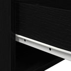 Fenestro - Väggmonterad sänggavel med låda med Svart Ek 50 x 36 x 30 cm