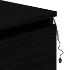 Fenestro - Väggmonterad sänggavel med låda med Svart Ek 50 x 36 x 30 cm