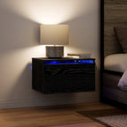 Fenestro - Väggmonterad sänggavel med låda med Svart Ek 50 x 36 x 30 cm