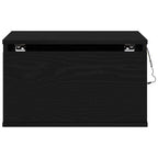 Fenestro - Väggmonterad sänggavel med låda med Svart Ek 50 x 36 x 30 cm