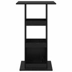 Barbord med hylla Svart Ek 60 x 60 x 100 cm Konstruerat trä