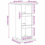 Barbord med hylla Svart Ek 60 x 60 x 100 cm Konstruerat trä