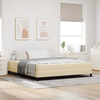 Bäddfjäder med madrass Kräm 180 x 200 cm tyg