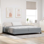 Bäddfjäder med madrass Ljusgrå 200 x 200 cm tyg