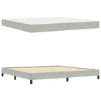 Bäddfjäder med madrass Ljusgrå 200 x 200 cm tyg