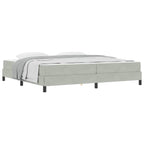 Bäddfjäder med madrass Ljusgrå 200 x 200 cm tyg