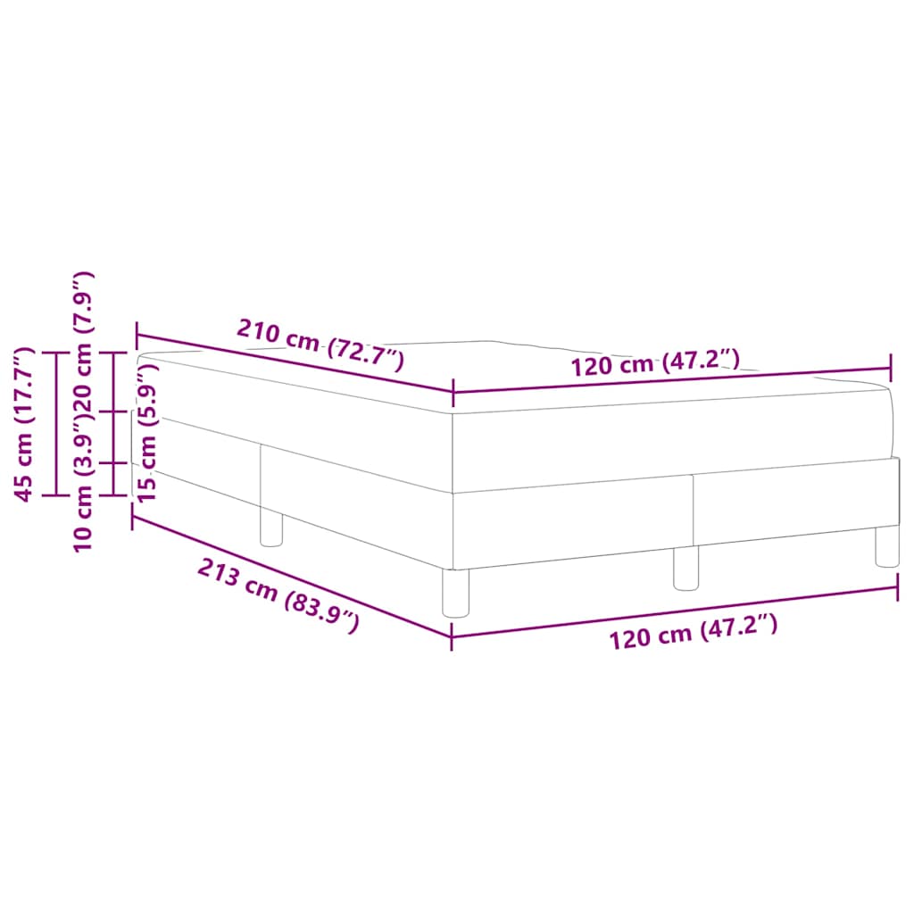 Bäddfjäder med madrass Mörkgrå 120 x 210 cm tyg