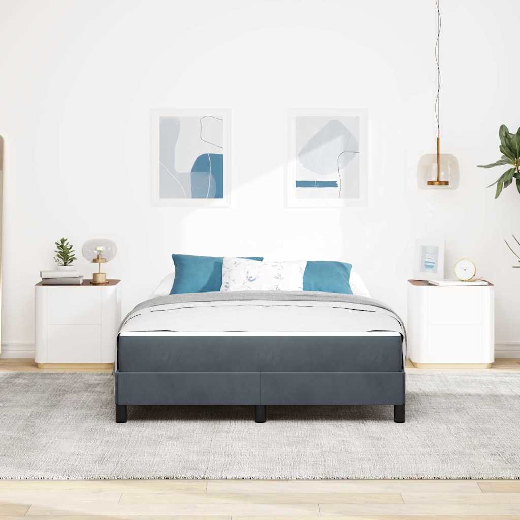 Bäddfjäder med madrass Mörkgrå 160 x 210 cm tyg