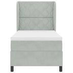 Bäddfjäder med madrass Ljusgrå 200 x 100 cm Polyester