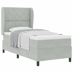 Bäddfjäder med madrass Ljusgrå 200 x 100 cm Polyester