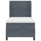 Bäddfjäder med madrass Mörkgrå 200 x 100 cm Polyester