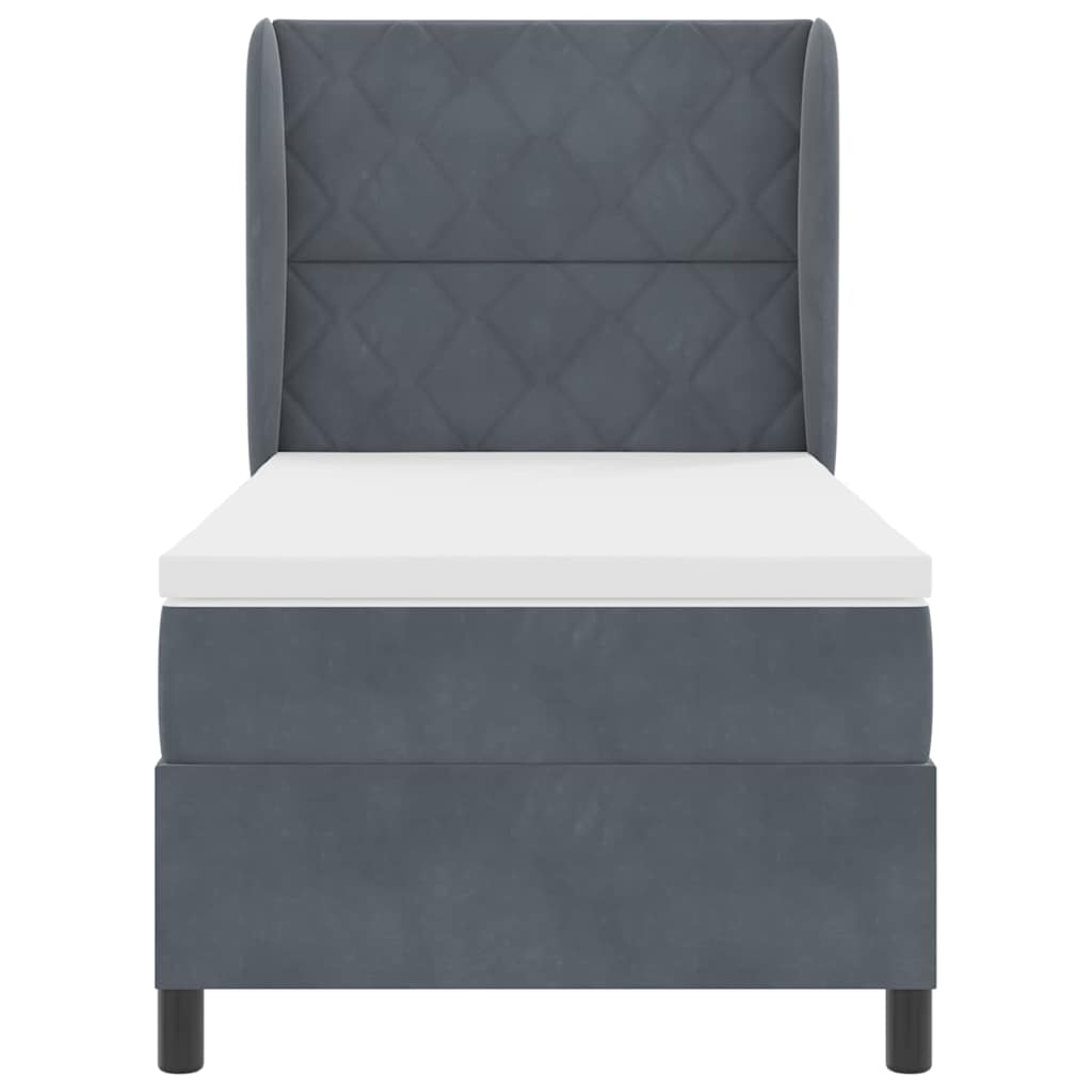 Bäddfjäder med madrass Mörkgrå 200 x 100 cm Polyester