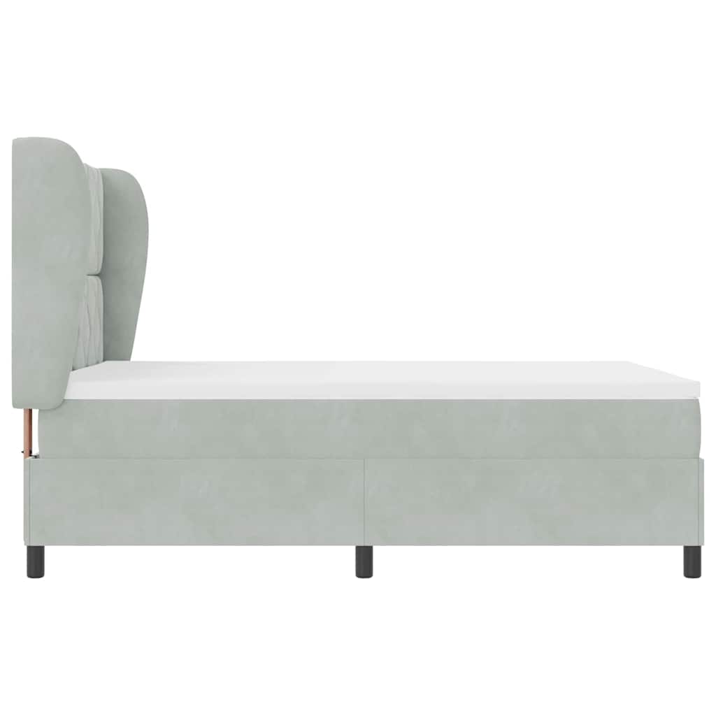 Bäddfjäder med madrass Ljusgrå 190 x 140 cm Polyester