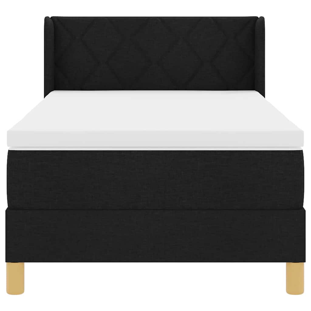 Bäddfjäder med madrass Svart 200 x 90 cm Polyester