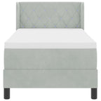 Bäddfjäder med madrass Ljusgrå 200 x 80 cm Polyester