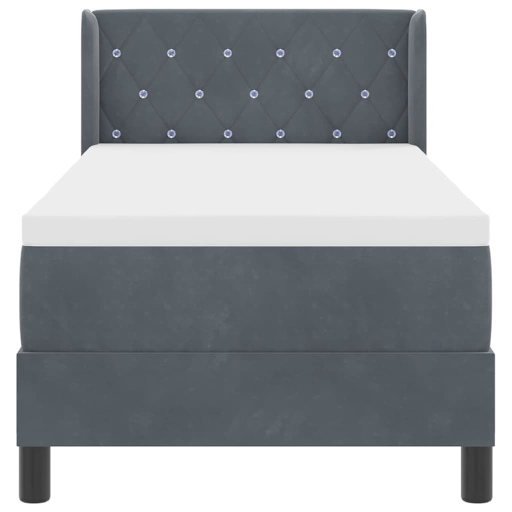 Bäddfjäder med madrass Mörkgrå 200 x 80 cm Polyester