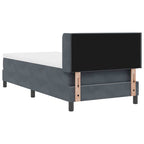 Bäddfjäder med madrass Mörkgrå 190 x 90 cm Polyester