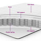 Bäddfjäder med madrass Svart 190 x 90 cm Polyester